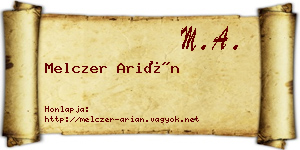 Melczer Arián névjegykártya